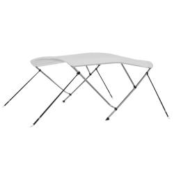 Auvent bimini &agrave; 3 arceaux Blanc 183x160x137 cm