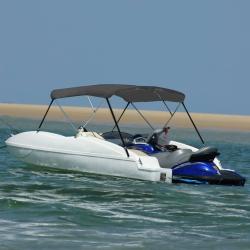 Auvent bimini &agrave; 3 arceaux Anthracite 183x140x137 cm