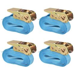 Sangle d'arrimage 4 pcs 0,8 tonne 6 m x 25 mm Bleu