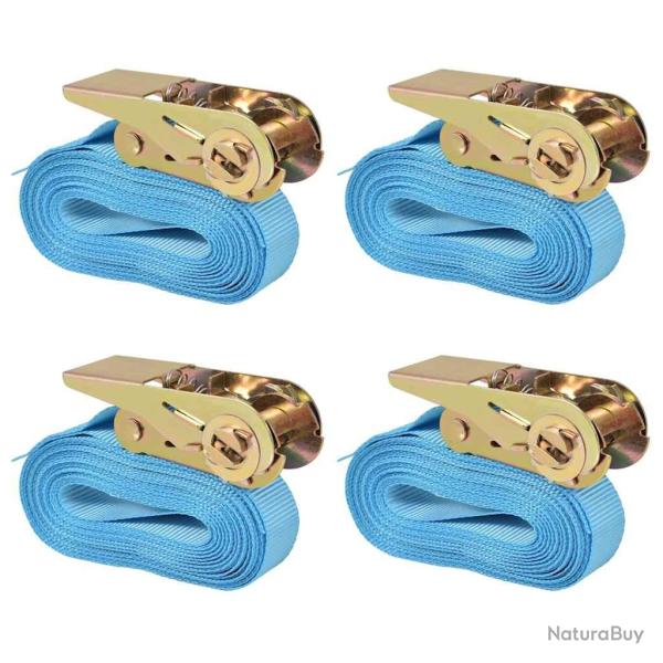 Sangle d'arrimage 4 pcs 0,8 tonne 6 m x 25 mm Bleu