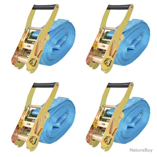 Sangle d'arrimage � cliquet 4 pcs 4 tonnes 8 m x 50 mm Bleu