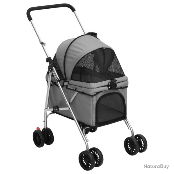 Poussette pour chien pliante Gris 76x50x100 cm Tissu Oxford alsavelo