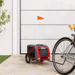 Remorque de v&eacute;lo pour animaux de compagnie rouge et gris