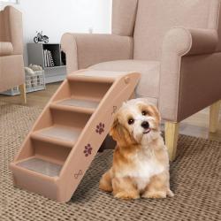Escaliers pliables pour chiens Marron 62x40x49,5 cm alsavelo