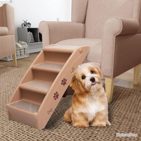 Escaliers pliables pour chiens Marron 62x40x49,5 cm alsavelo