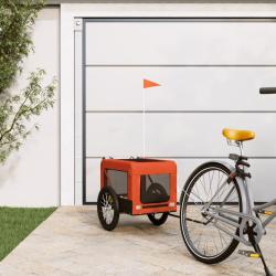 Remorque de v&eacute;lo pour animaux de compagnie orange et noir
