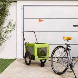 Remorque de v&eacute;lo pour animaux de compagnie vert et noir
