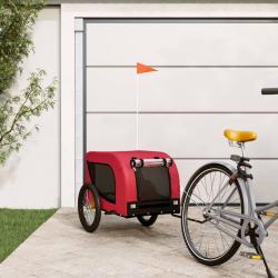 Remorque de v&eacute;lo pour animaux de compagnie rouge et noir