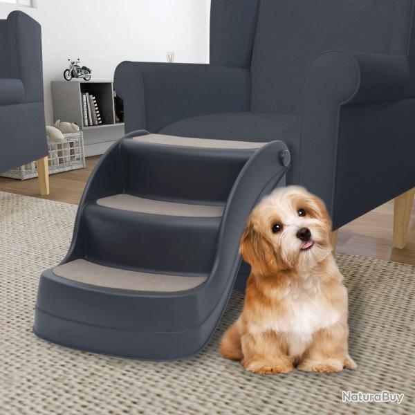 Escalier pliable � 3 marches pour chiens Gris fonc� alsavelo
