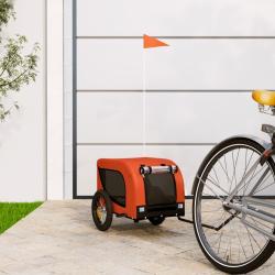 Remorque de v&eacute;lo pour animaux de compagnie orange et noir