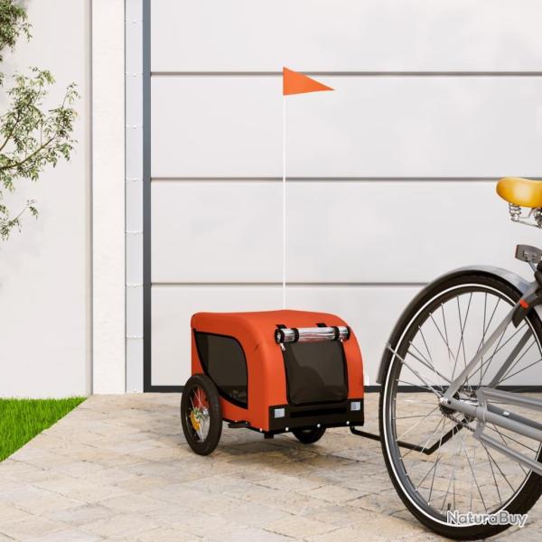 Remorque de v�lo pour animaux de compagnie orange et noir alsavelo