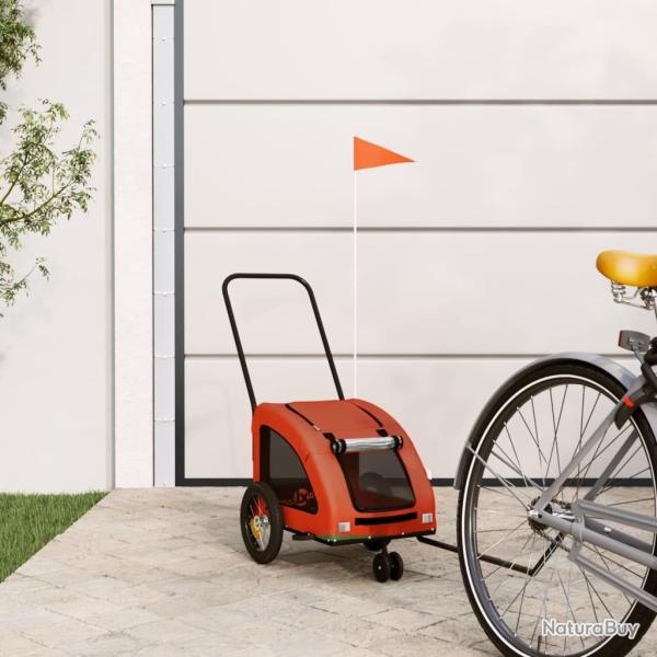 Remorque de v�lo pour animaux de compagnie orange et gris