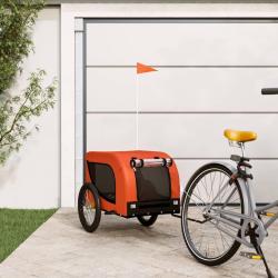Remorque de v&eacute;lo pour animaux de compagnie orange et noir