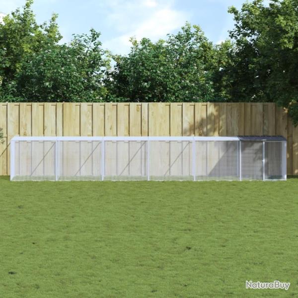 Poulailler avec toit anthracite 603x98x90 cm acier galvanis�