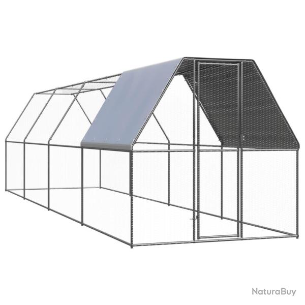 Poulailler d'ext�rieur 2x8x2 m Acier galvanis�