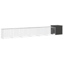 Poulailler Anthracite 700x91x100 cm Acier galvanis&eacute;