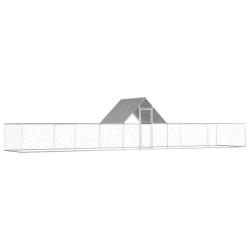 Poulailler 10 x 2 x 2 m Acier galvanis&eacute;