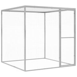 Cage pour chat 1,5x1,5x1,5 m Acier galvanis&eacute; alsavelo