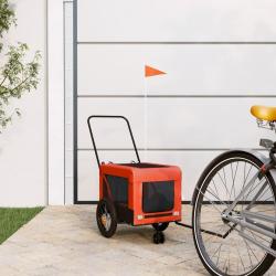 Remorque de v&eacute;lo pour animaux de compagnie orange et noir