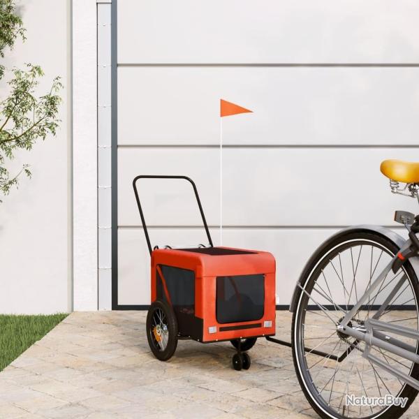 Remorque de v�lo pour animaux de compagnie orange et noir