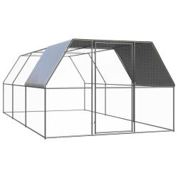 Poulailler d'ext&eacute;rieur 3x6x2 m Acier galvanis&eacute;