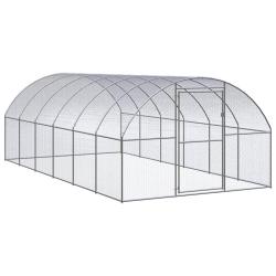 Poulailler d'ext&eacute;rieur 3x6x2 m Acier galvanis&eacute;
