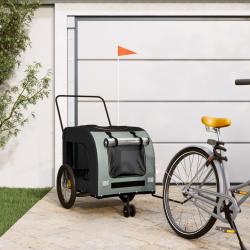 Remorque de v&eacute;lo pour animaux de compagnie noir et gris
