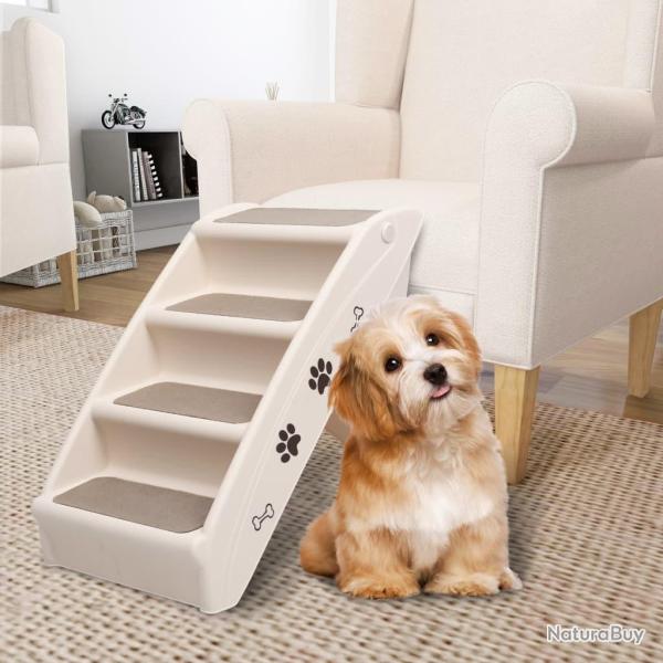 Escaliers pliables pour chiens Cr�me 62x40x49,5 cm alsavelo