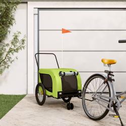 Remorque de v&eacute;lo pour animaux de compagnie vert et noir