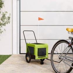 Remorque de v&eacute;lo pour animaux de compagnie vert et noir