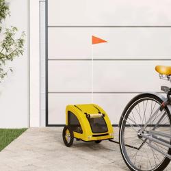 Remorque de v&eacute;lo pour animaux de compagnie jaune