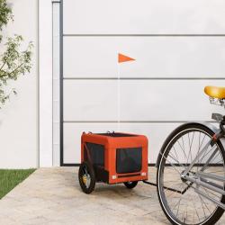 Remorque de v&eacute;lo pour animaux de compagnie orange et noir