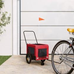 Remorque de v&eacute;lo pour animaux de compagnie rouge et noir