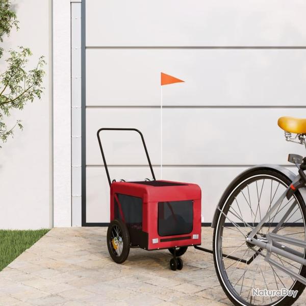 Remorque de v�lo pour animaux de compagnie rouge et noir