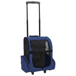 Chariot polyvalent pliable pour animaux de compagnie bleu alsavelo