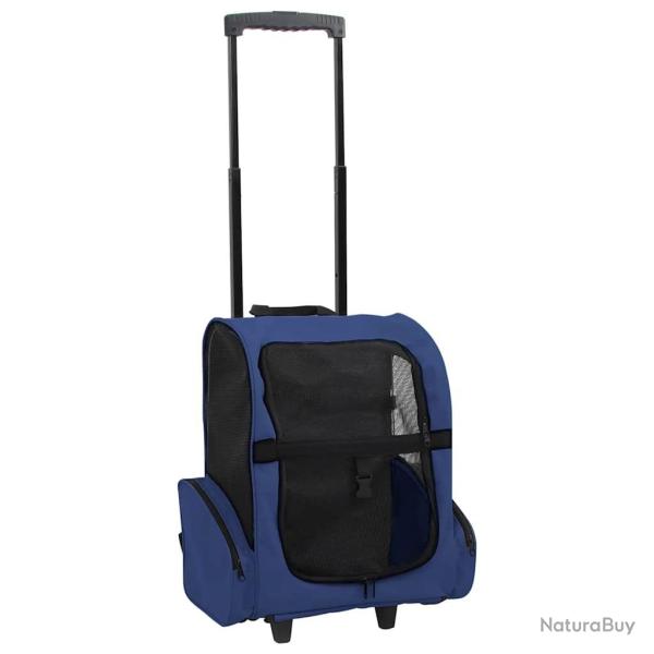 Chariot polyvalent pliable pour animaux de compagnie bleu alsavelo