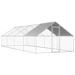 Poulailler d'ext&eacute;rieur 2,75 x 8 x 1,92 m Acier galvanis&eacute;