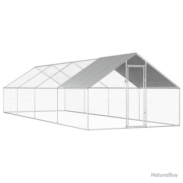 Poulailler d'ext�rieur 2,75 x 8 x 1,92 m Acier galvanis�
