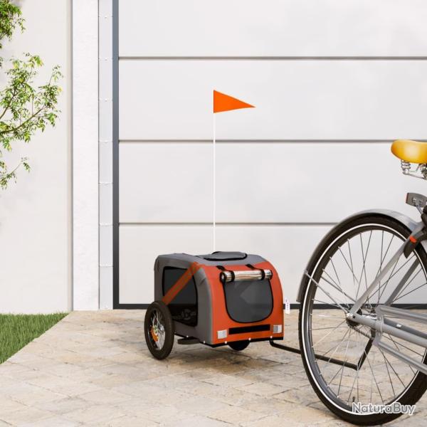 Remorque de v�lo pour animaux de compagnie orange et gris