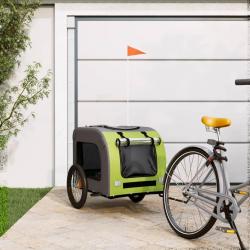 Remorque de v&eacute;lo pour animaux de compagnie vert et gris