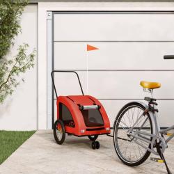 Remorque de v&eacute;lo pour animaux de compagnie orange et gris