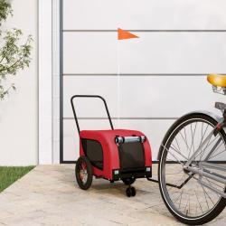Remorque de v&eacute;lo pour animaux de compagnie rouge et noir