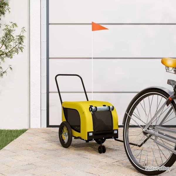 Remorque de v�lo pour animaux de compagnie jaune et noir alsavelo
