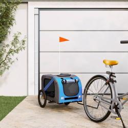 Remorque de v&eacute;lo pour animaux de compagnie bleu et gris