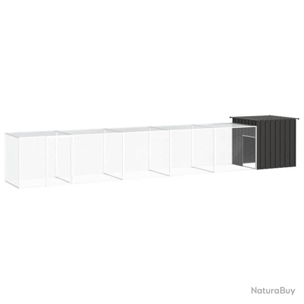 Poulailler Anthracite 600x91x100 cm Acier galvanis�