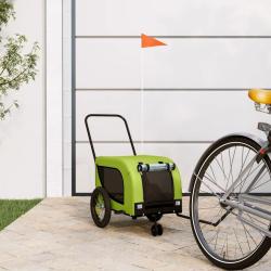 Remorque de v&eacute;lo pour animaux de compagnie vert et noir