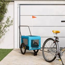 Remorque de v&eacute;lo pour animaux de compagnie bleu et noir