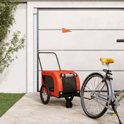 Remorque de v&eacute;lo pour animaux de compagnie orange et noir