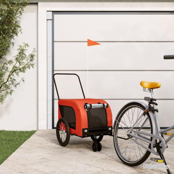 Remorque de v�lo pour animaux de compagnie orange et noir