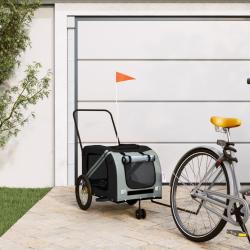 Remorque de v&eacute;lo pour animaux de compagnie gris et noir